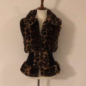 Sassy Leopard-Print Faux Fur Vest